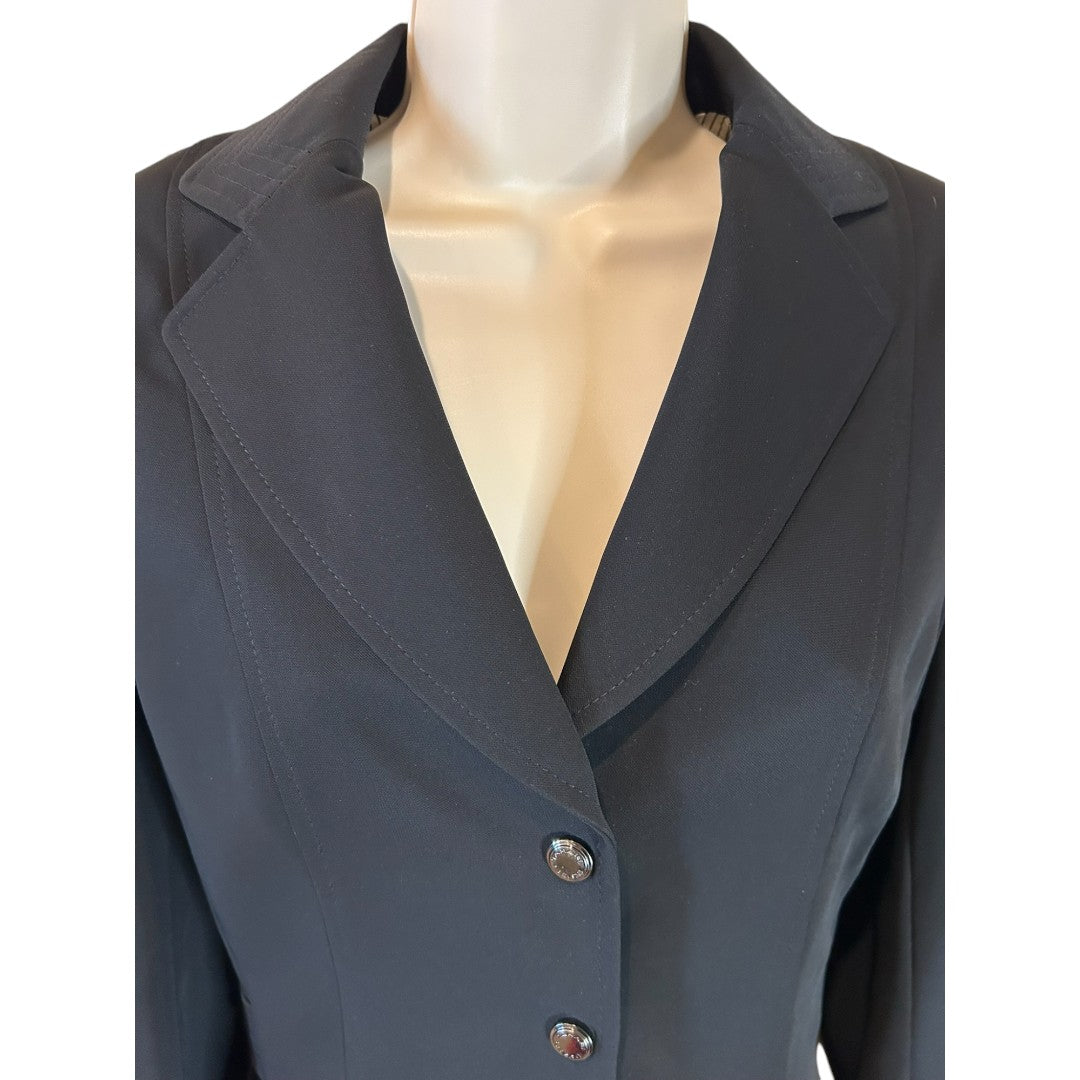 Tahari Arthur S. Levine Classic Black Blazer with Silver Buttons Professional