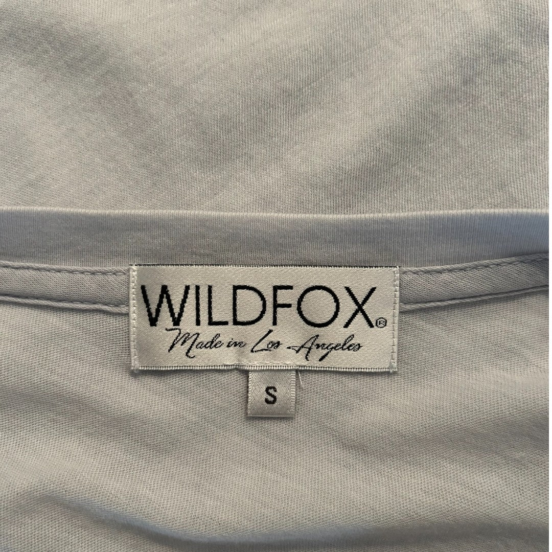 Wildfox Fast Foodie Graphic V-Neck T-Shirt Casual Statement Tee Size Small