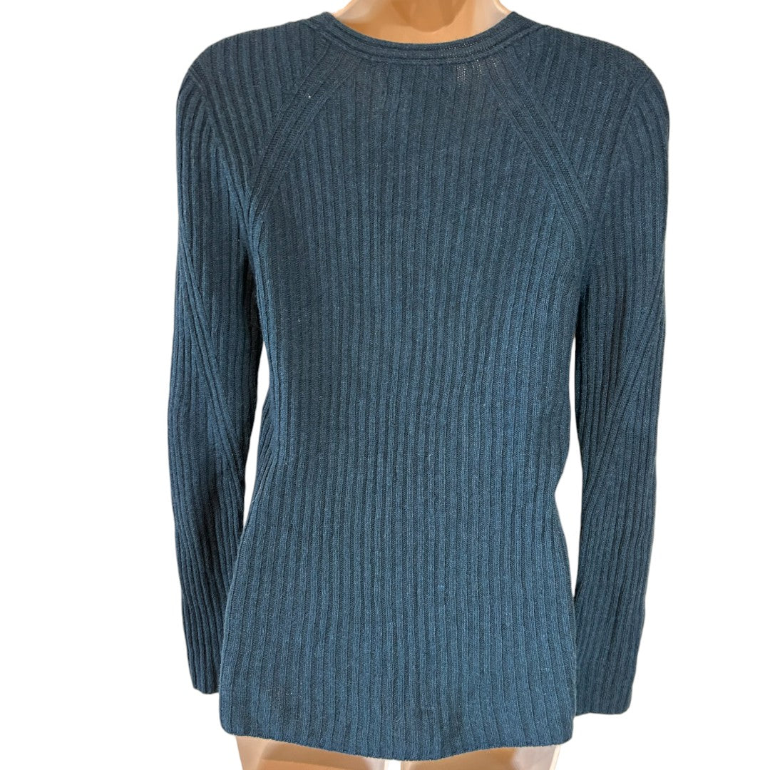 Banana Republic Italian Yarn Ribbed V-Neck Merino Wool Cashmere Sweater