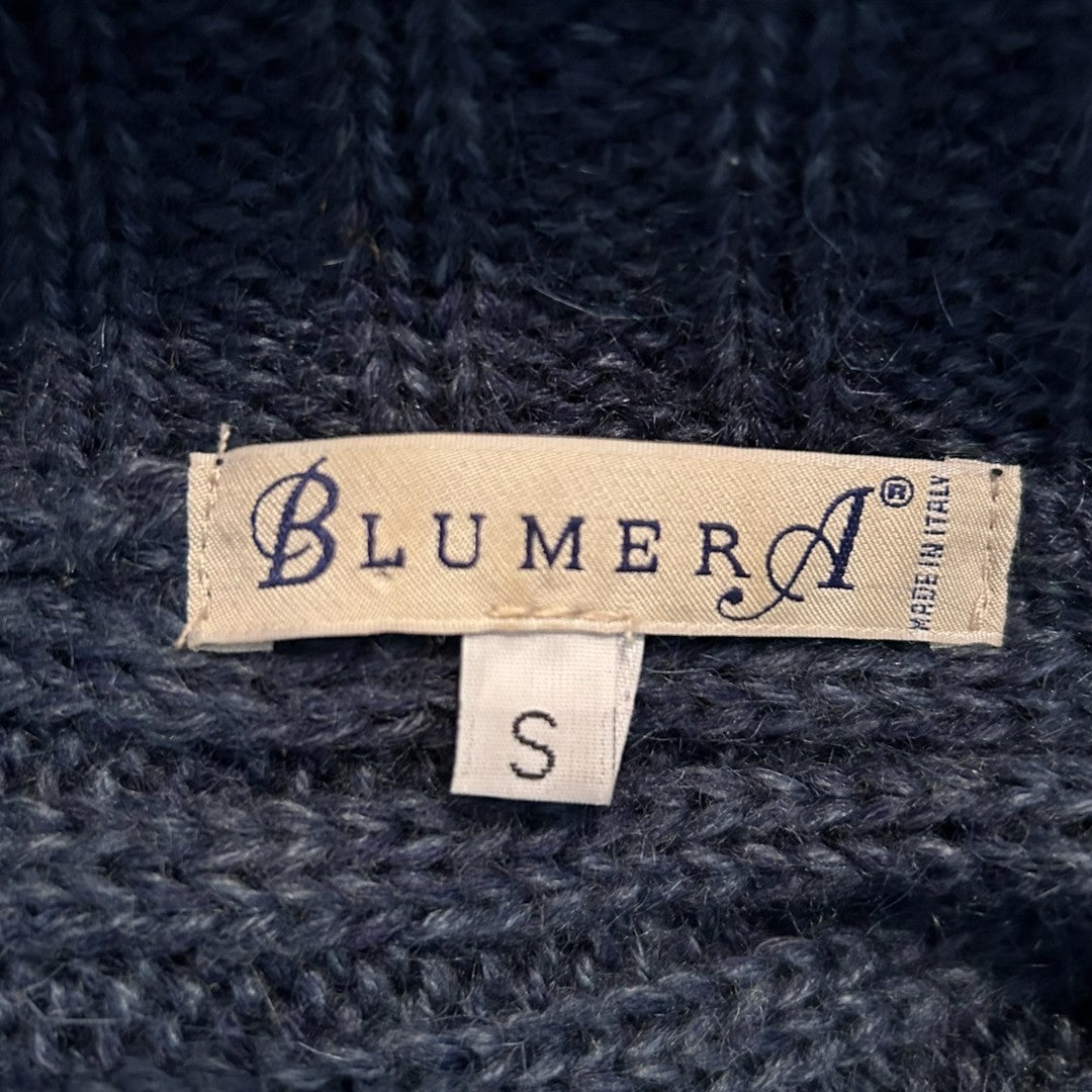 Blumera Italian Luxury Knit Wrap Vest with Twist Detail Blue