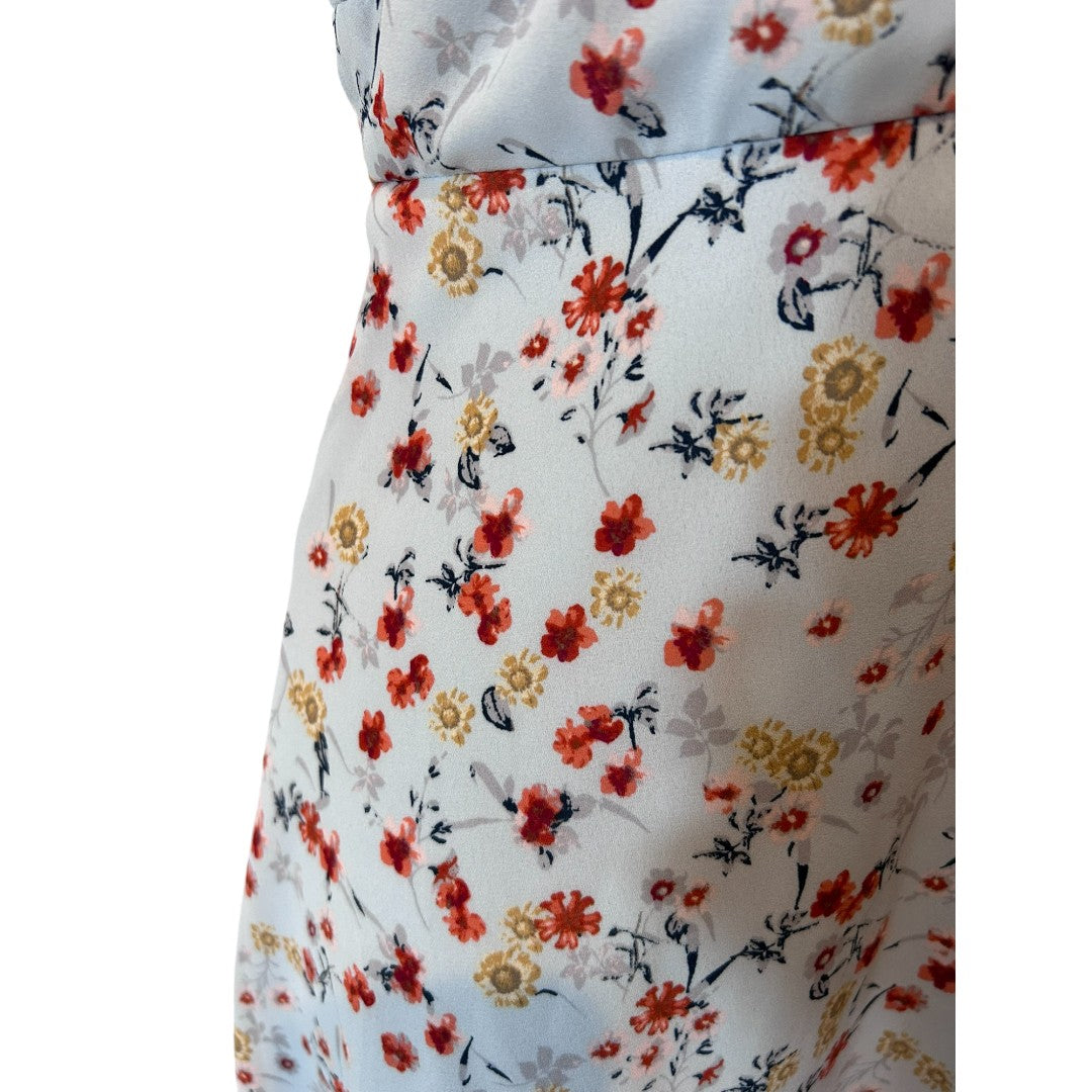 Lulus Floral Print Ruffle Strap Mini Dress White Red Yellow Summer Party