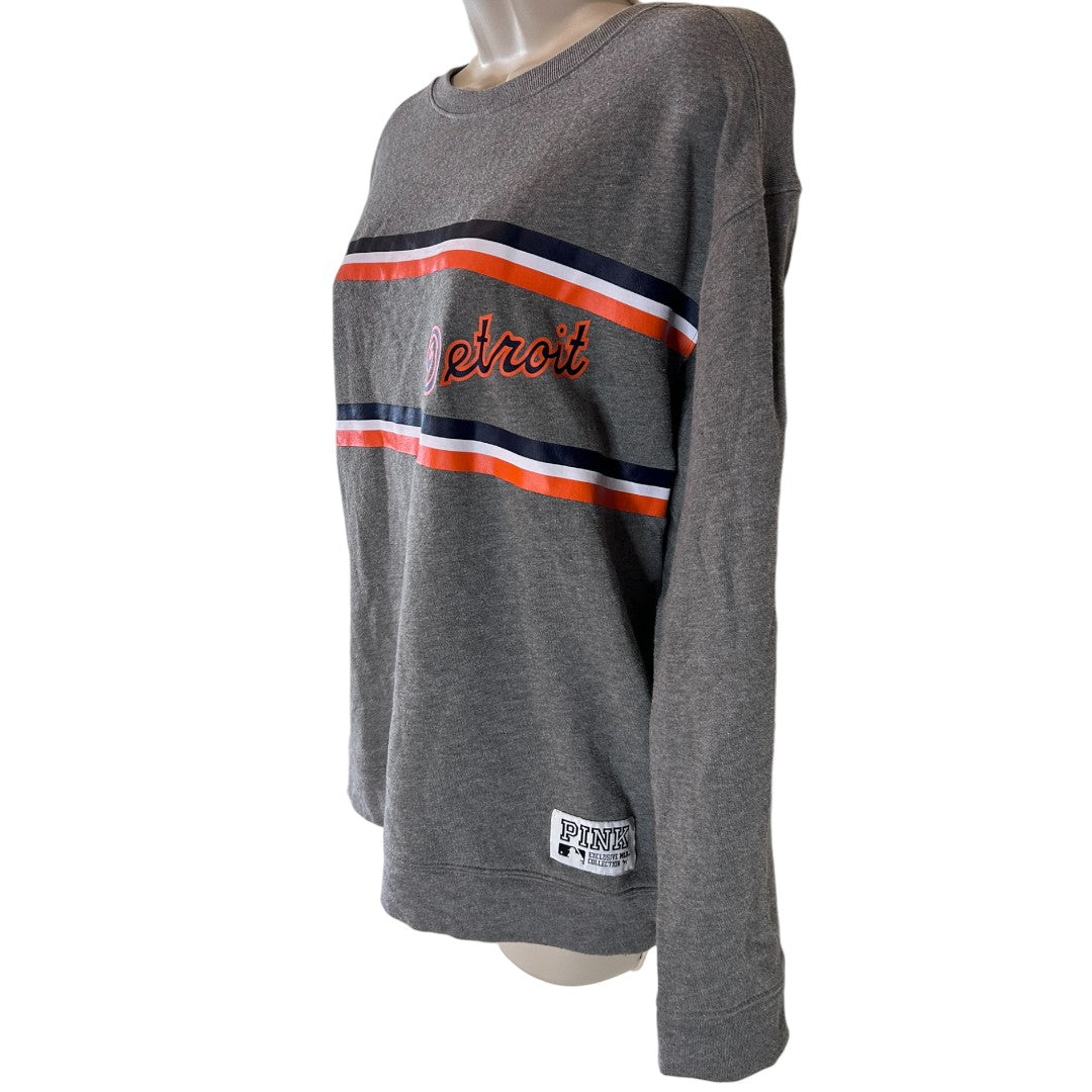 PINK Victoria's Secret Detroit Tigers MLB Collection Gray Sweatshirt