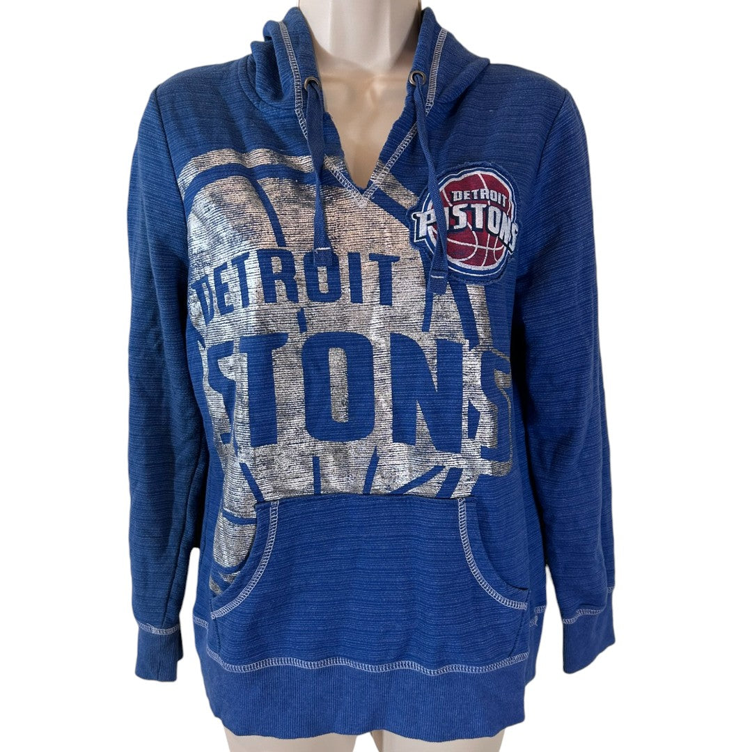 NBA Detroit Pistons Women's Exclusive Collection Distressed Logo Hoodie