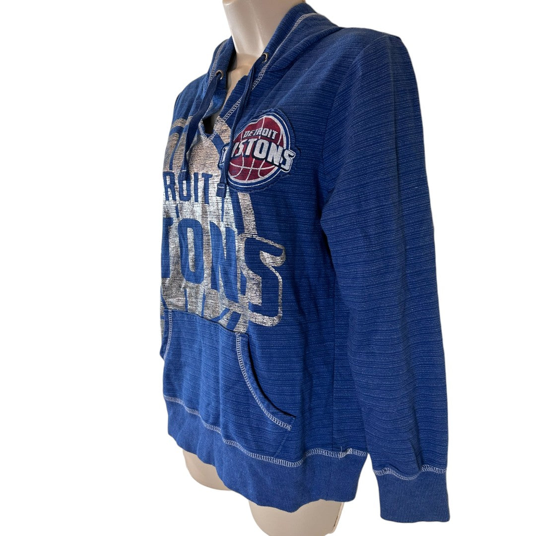 NBA Detroit Pistons Women's Exclusive Collection Distressed Logo Hoodie