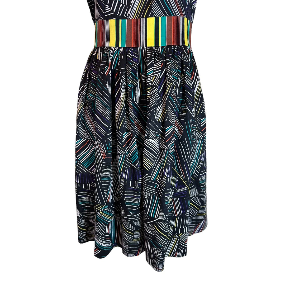 Duro Olowu for JCP Geometric Print Striped Waist Cotton Sundress