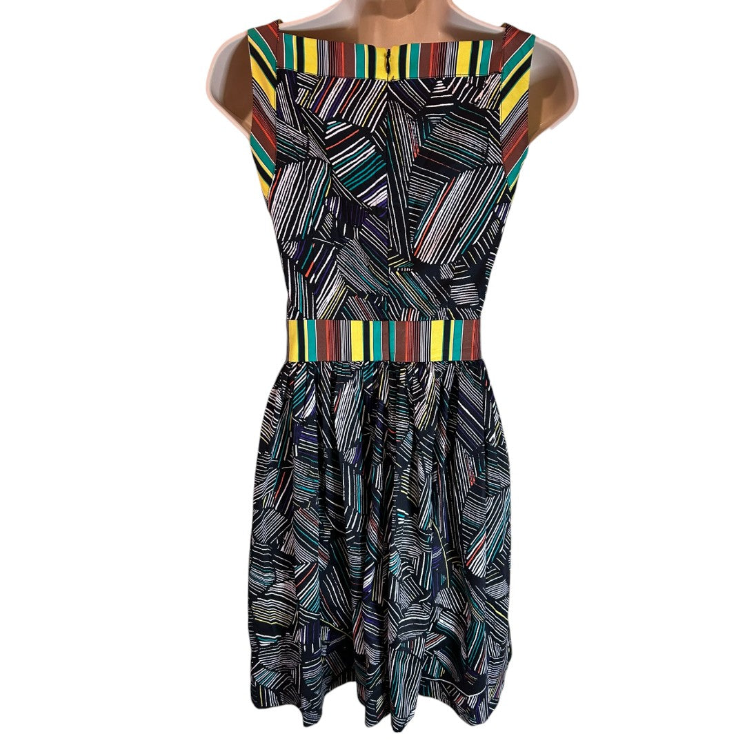 Duro Olowu for JCP Geometric Print Striped Waist Cotton Sundress