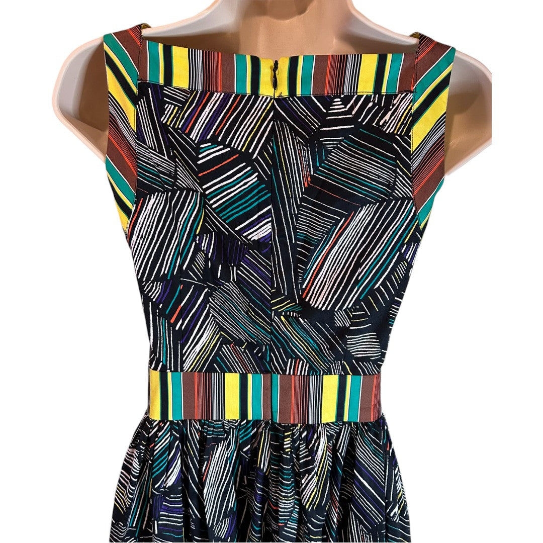 Duro Olowu for JCP Geometric Print Striped Waist Cotton Sundress