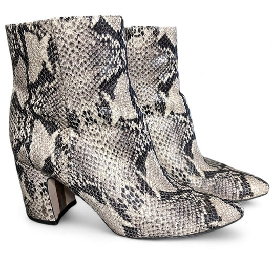 Sam Edelman Hilty Snake Skin Ankle Boot Block Heel Pointed Toe