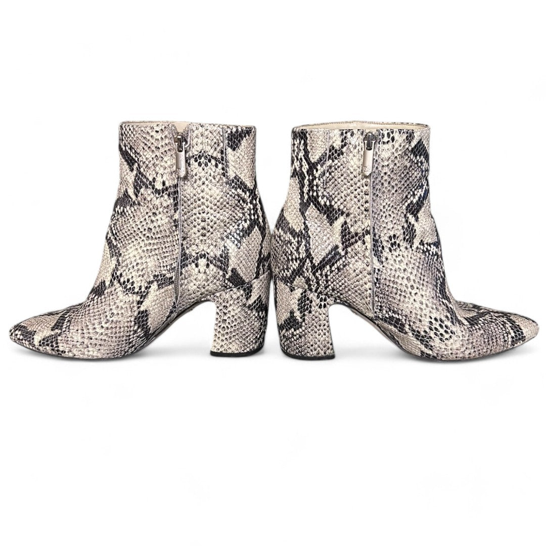 Sam Edelman Hilty Snake Skin Ankle Boot Block Heel Pointed Toe