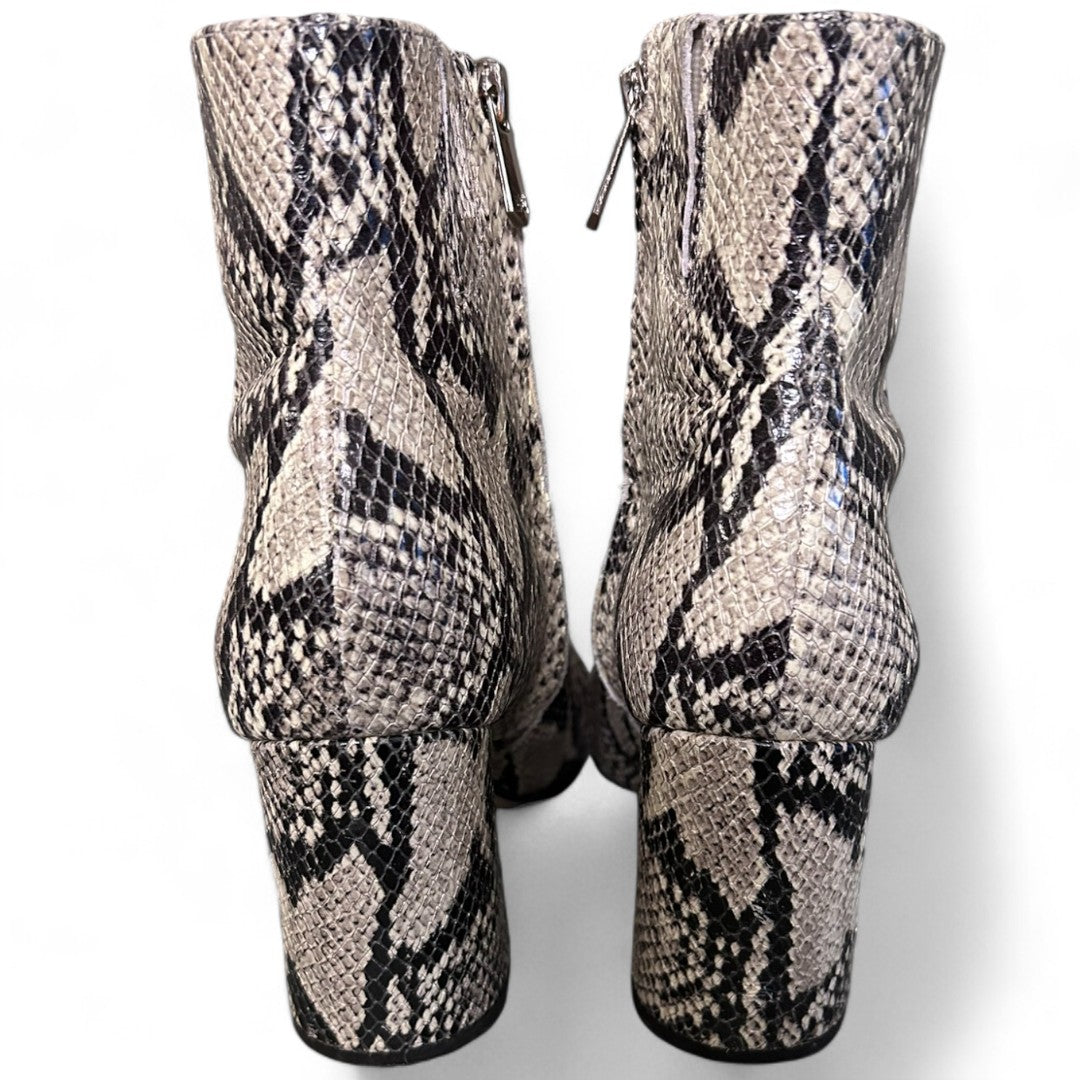 Sam Edelman Hilty Snake Skin Ankle Boot Block Heel Pointed Toe