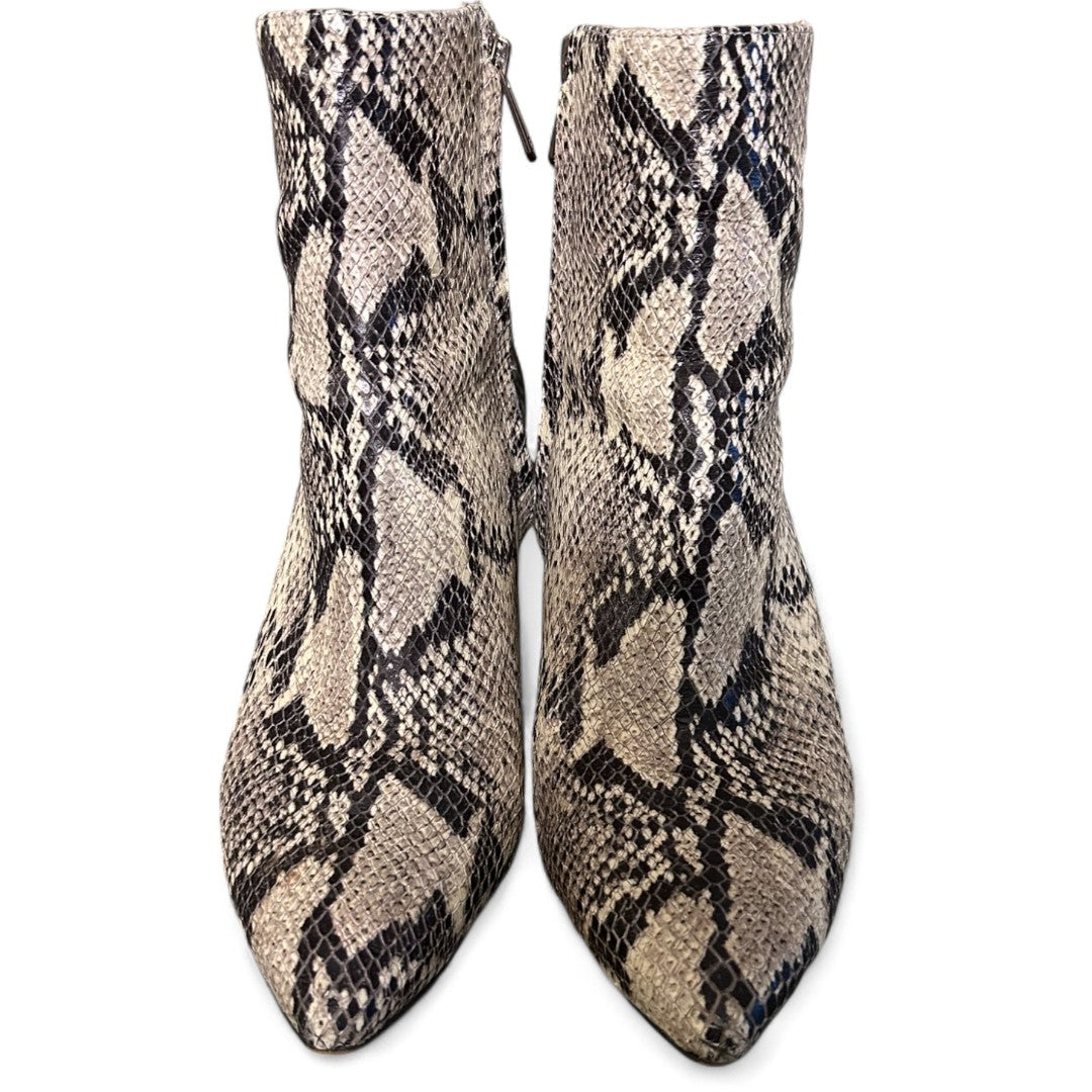 Sam Edelman Hilty Snake Skin Ankle Boot Block Heel Pointed Toe