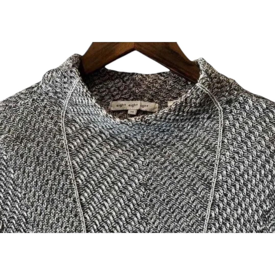 Eight Eight Eight Mock Neck Gray Marble Thread Sweater