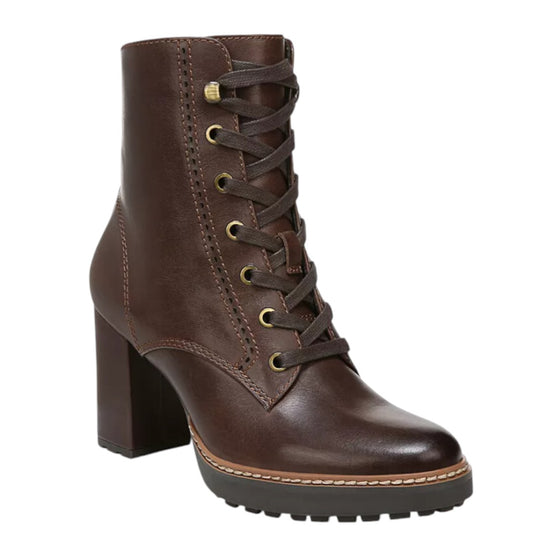 Callie Lug Sole Booties Chocolate Brown Leather