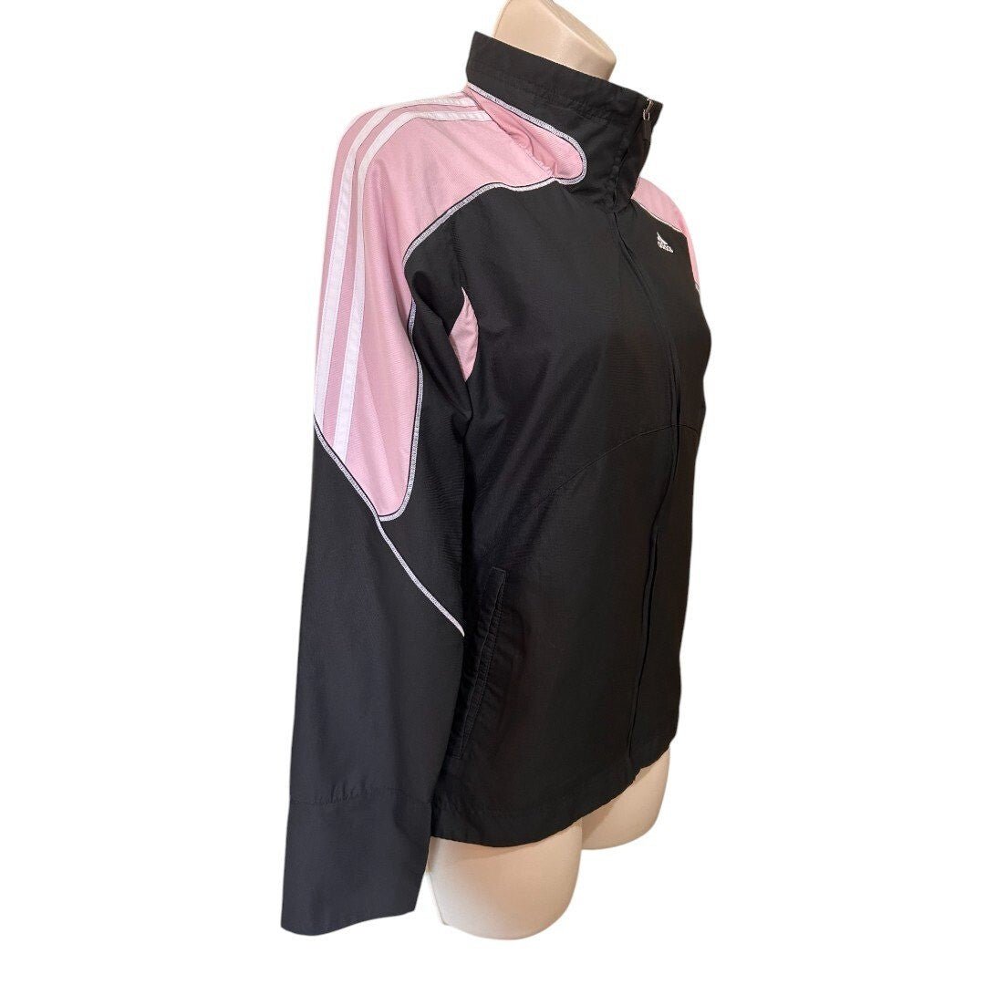 Adidas Track Jacket Full Zip Running Lightweight Pink Gray - Haute Poppy