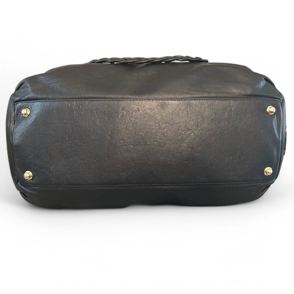 Aleya New York RARE Large Black Leather Shoulder Bag 90s/Y2K - Haute Poppy