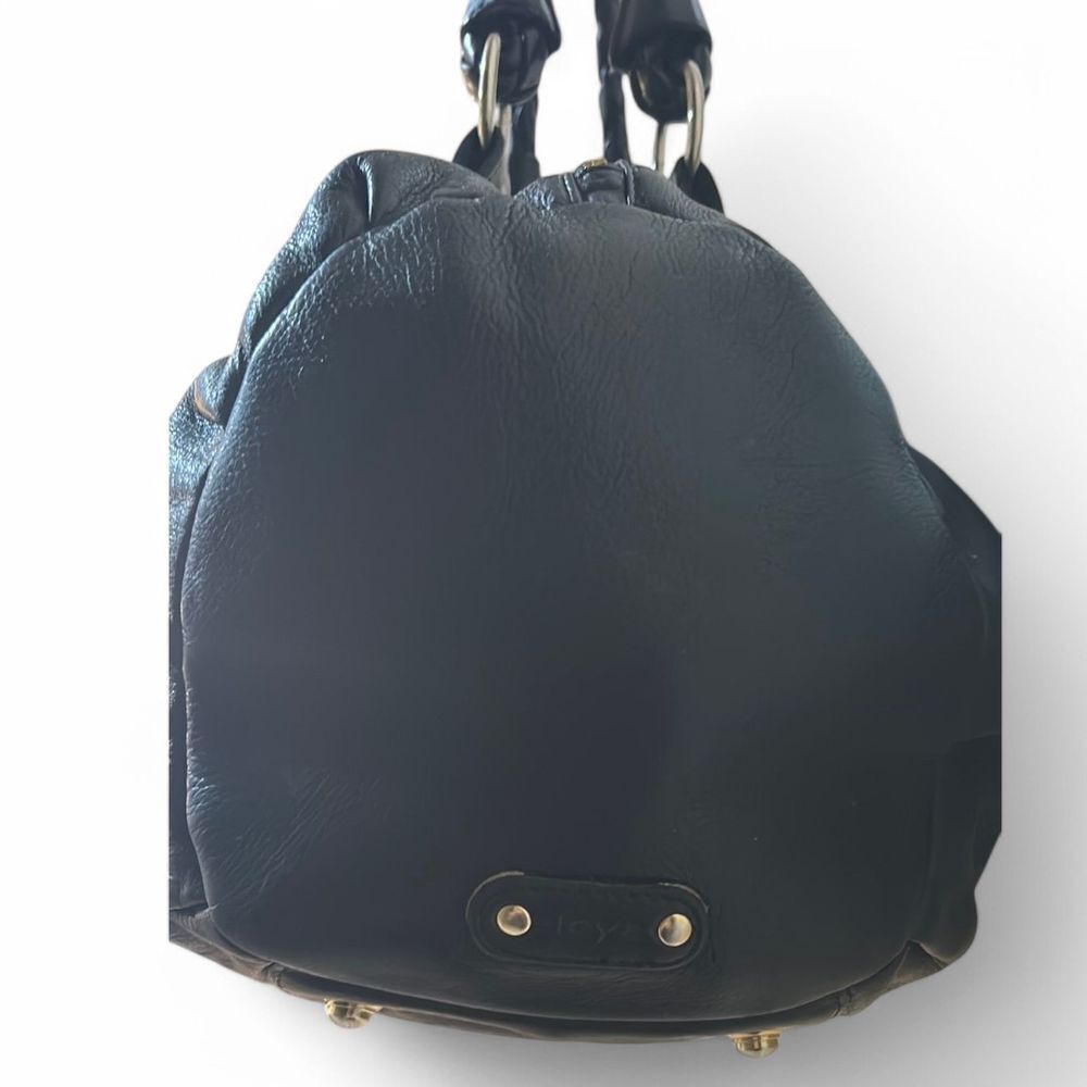 Aleya New York RARE Large Black Leather Shoulder Bag 90s/Y2K - Haute Poppy