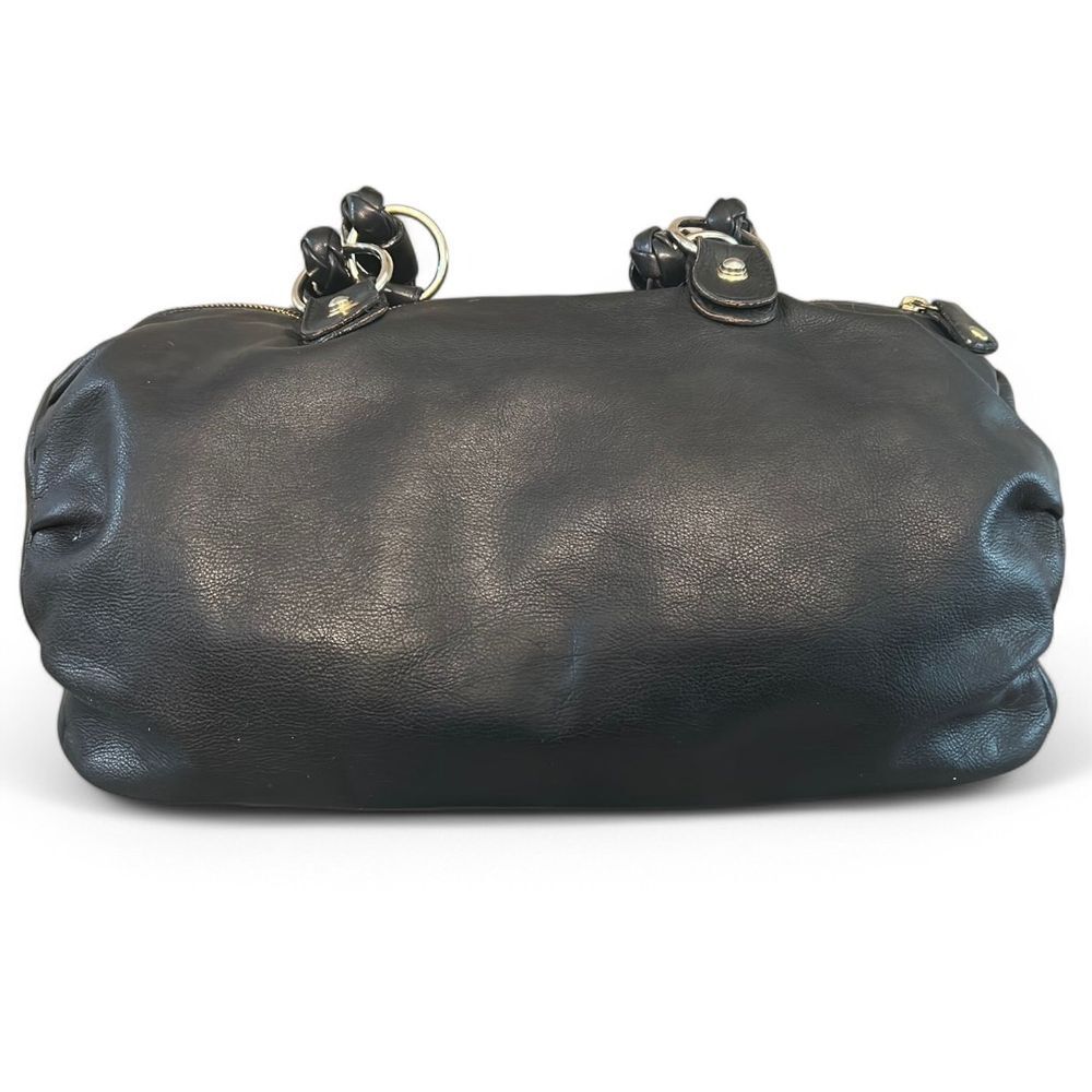 Aleya New York RARE Large Black Leather Shoulder Bag 90s/Y2K - Haute Poppy