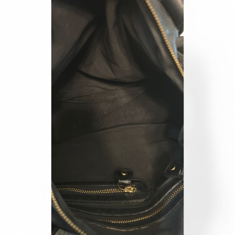 Aleya New York RARE Large Black Leather Shoulder Bag 90s/Y2K - Haute Poppy