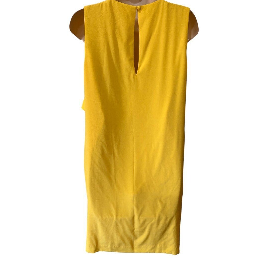 Ali Ro Yellow Silk Dress Sleeveless Party Cocktail Ruffle - Haute Poppy