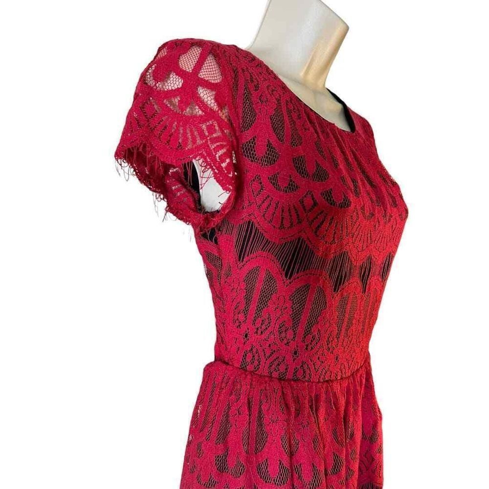 Altar'd State Burgundy Lace Dress - Haute Poppy