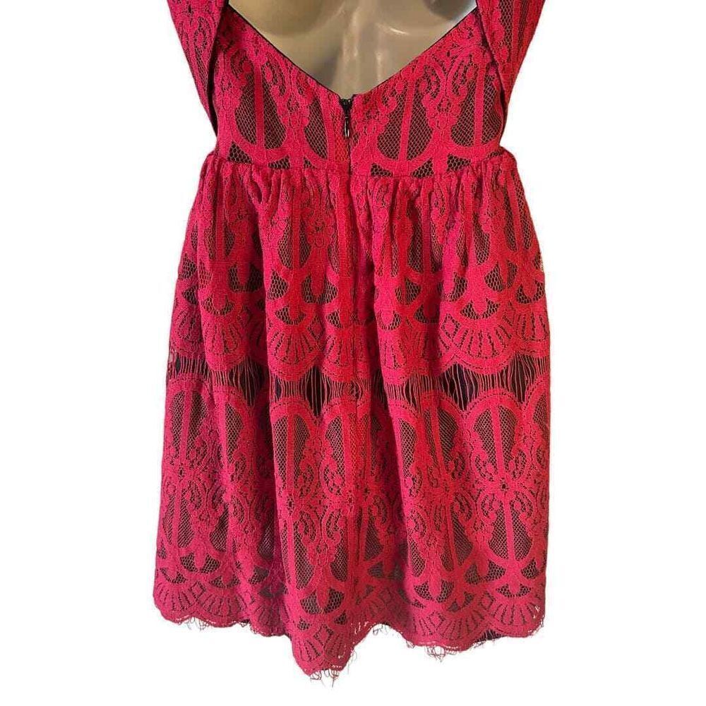 Altar'd State Burgundy Lace Dress - Haute Poppy