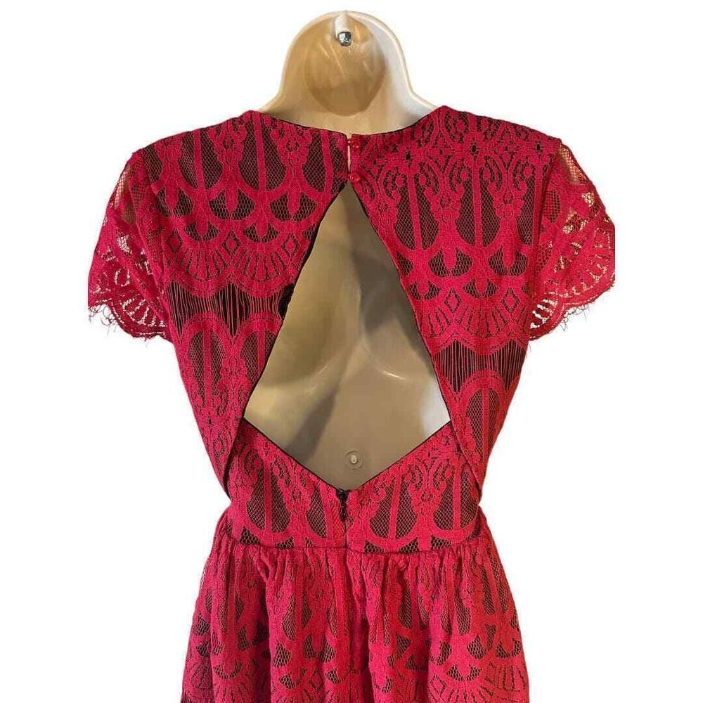 Altar'd State Burgundy Lace Dress - Haute Poppy