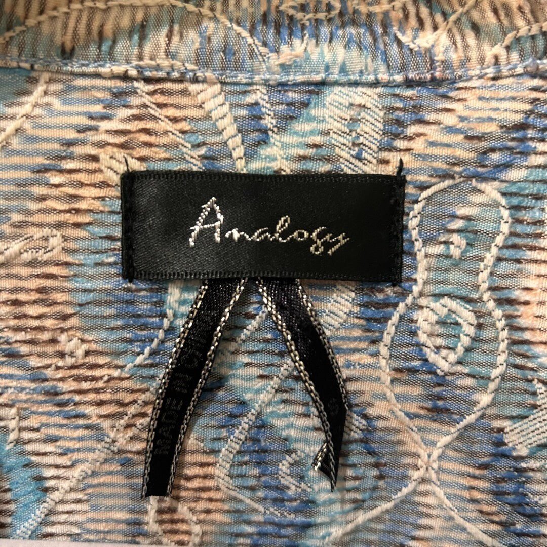 Analogy Button - Up Shirt Jacket Abstract Print Long Sleeve Top - Haute Poppy