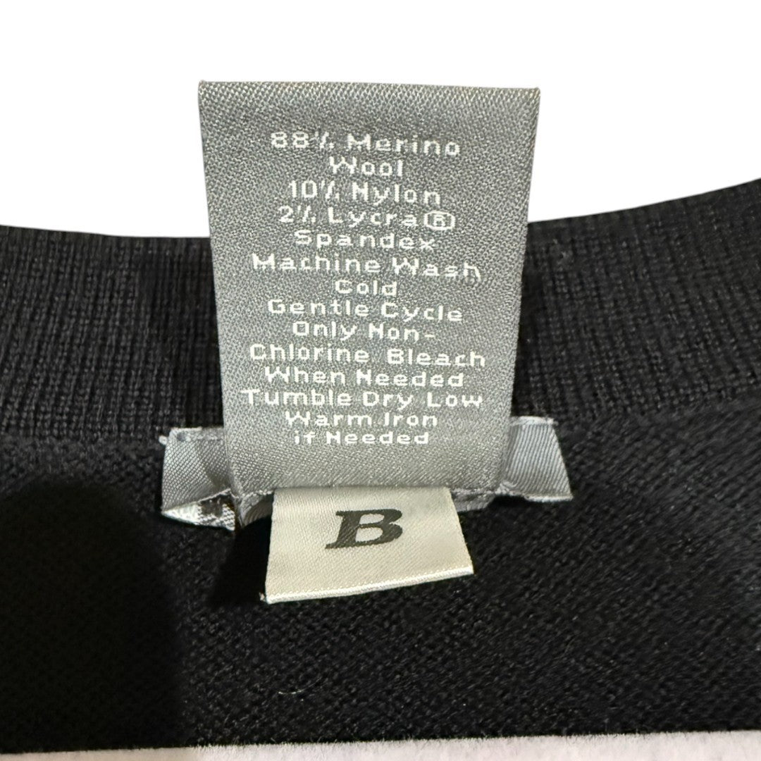 Ann Taylor Knit Sweater Dress Black Scoop Neck 3/4 Sleeve - Haute Poppy