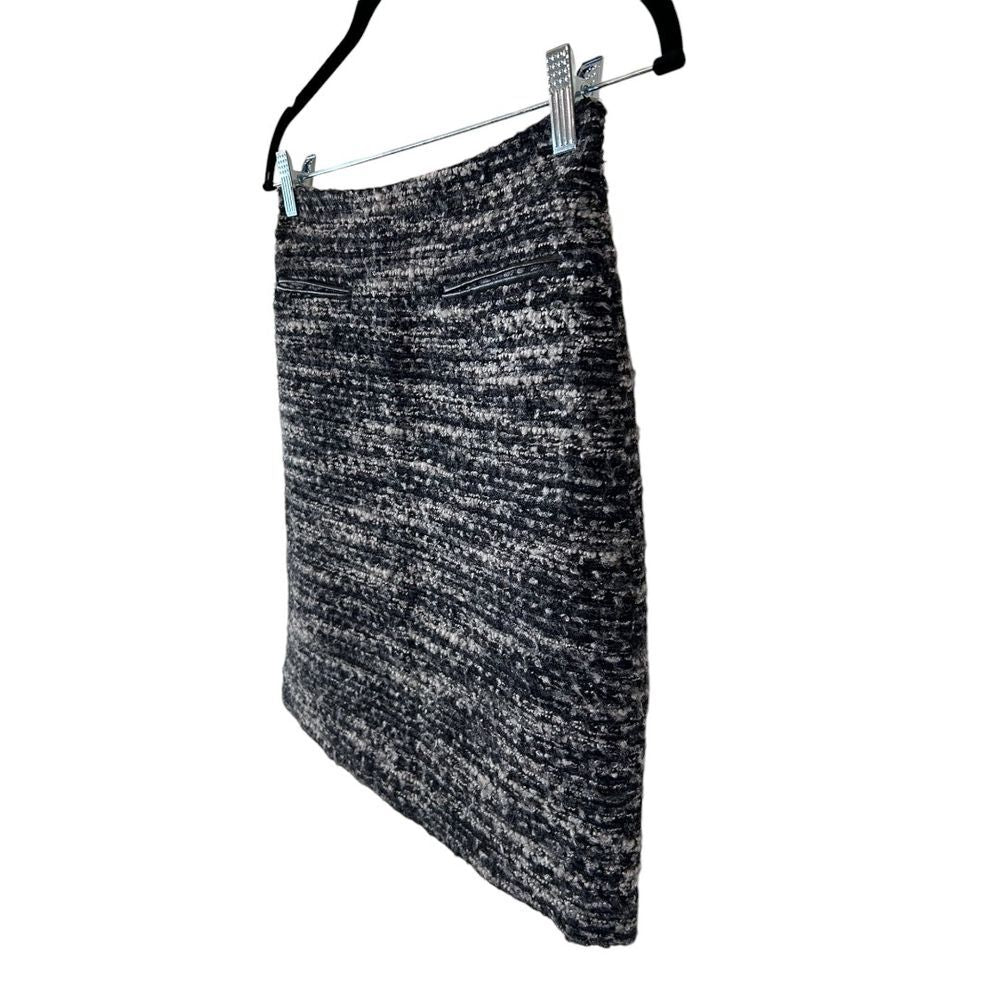 Ann Taylor Petite Tweed Pencil Skirt Black White Professional Office Wear - Haute Poppy