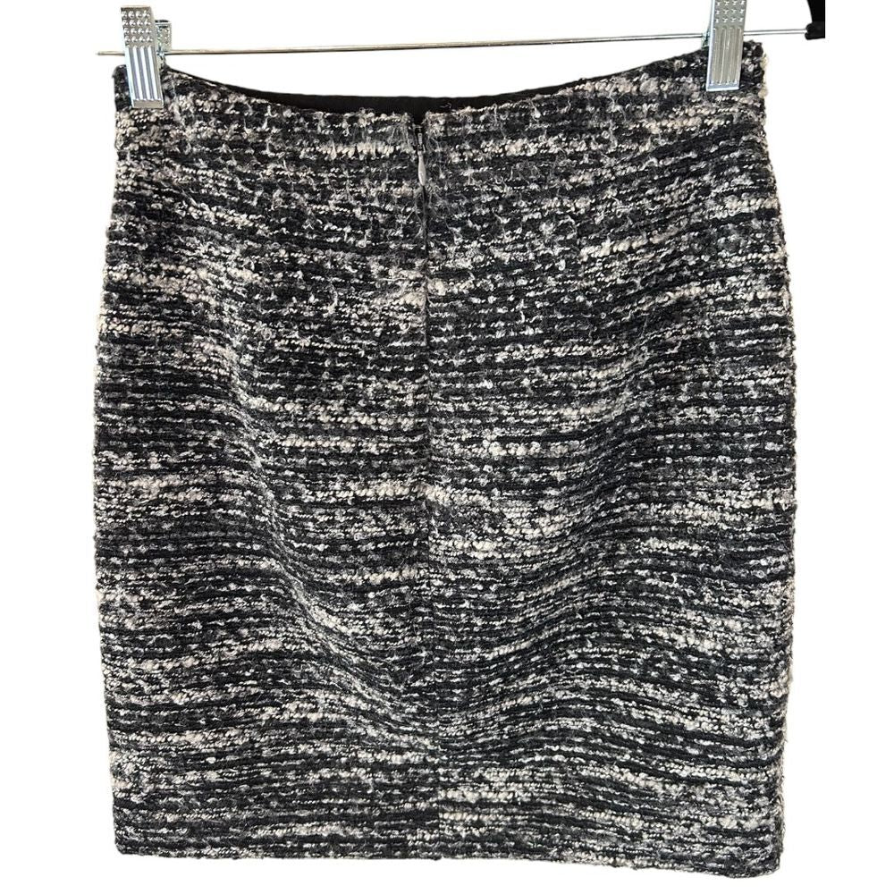 Ann Taylor Petite Tweed Pencil Skirt Black White Professional Office Wear - Haute Poppy