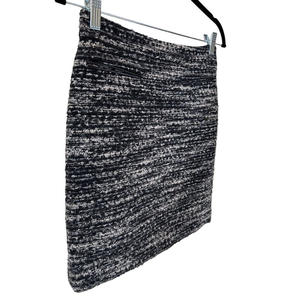 Ann Taylor Petite Tweed Pencil Skirt Black White Professional Office Wear - Haute Poppy