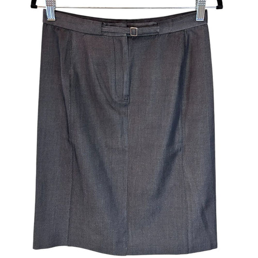 Ann Taylor Silk Blend Pencil Skirt Professional Office Wear Gray - Haute Poppy