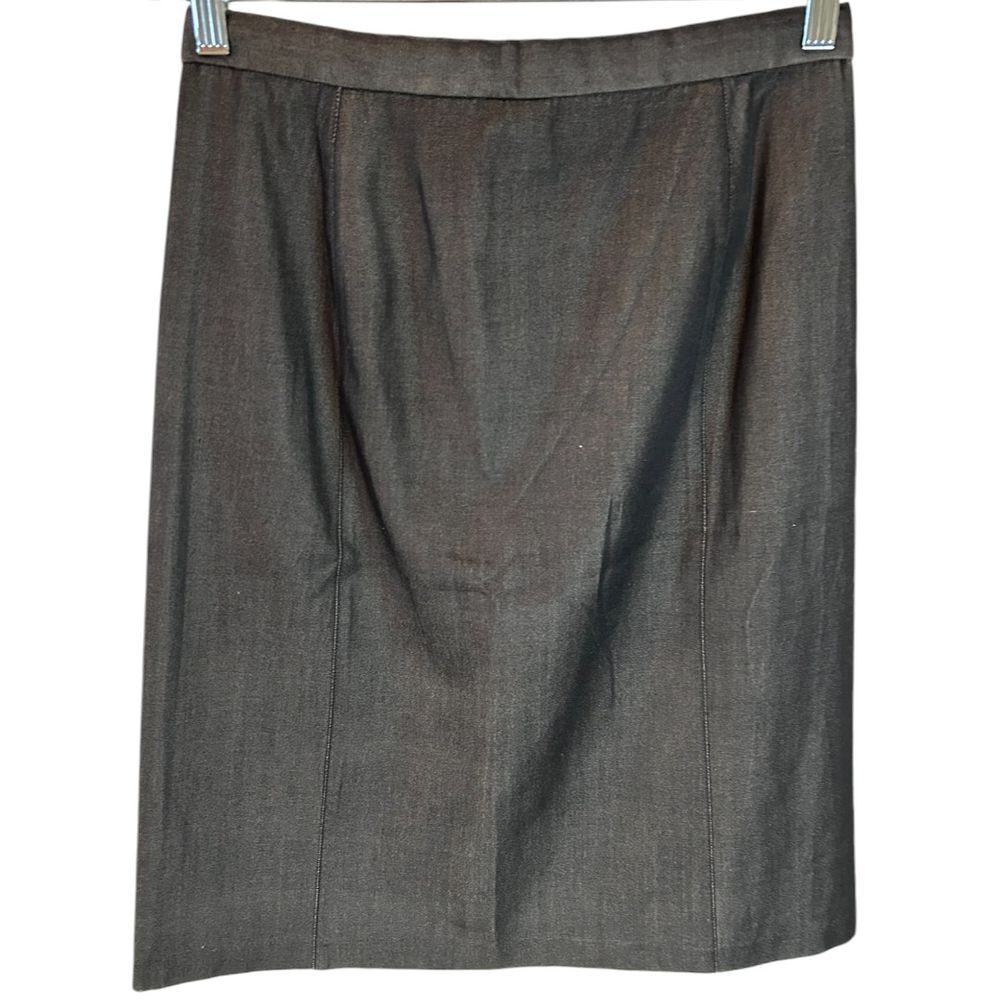 Ann Taylor Silk Blend Pencil Skirt Professional Office Wear Gray - Haute Poppy