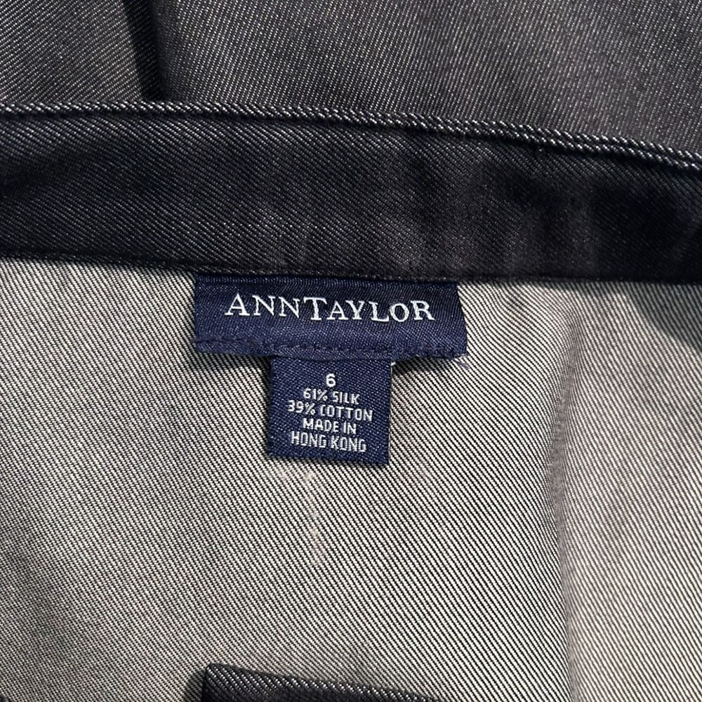 Ann Taylor Silk Blend Pencil Skirt Professional Office Wear Gray - Haute Poppy