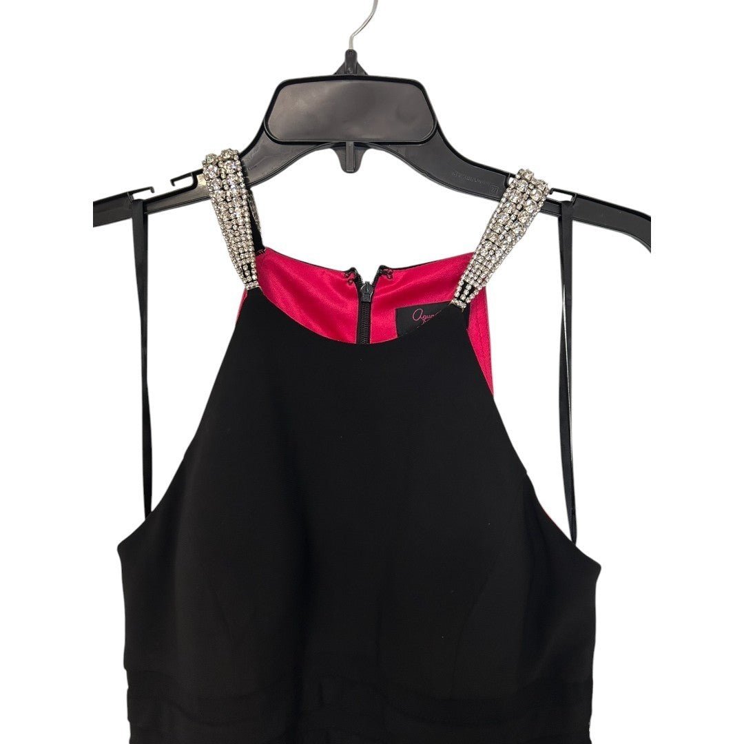 Aqua Banded Halter Evening Dress - Haute Poppy