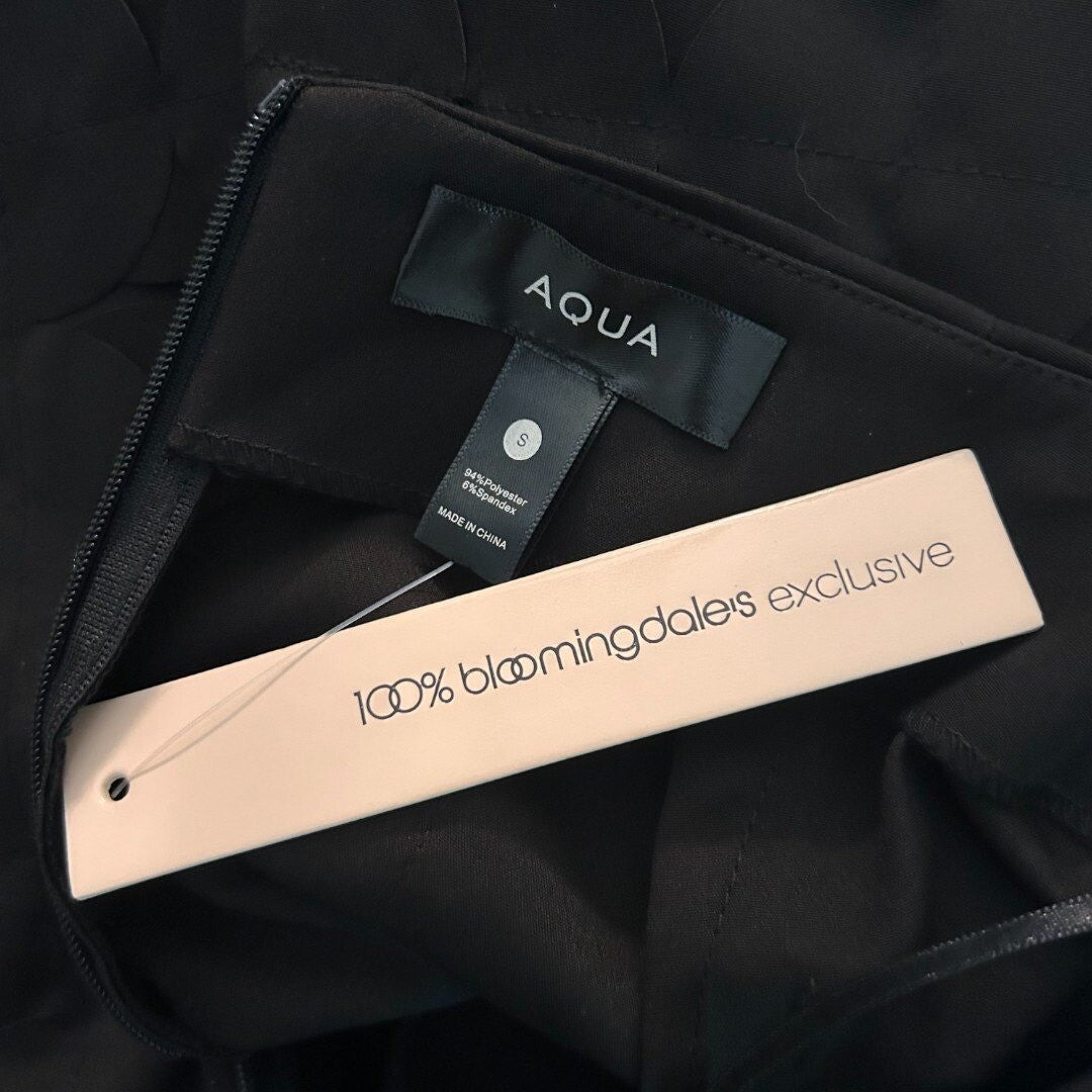 AQUA Bloomingdale's Exclusive Circle Fringe Skirt Party Cocktail Black - Haute Poppy