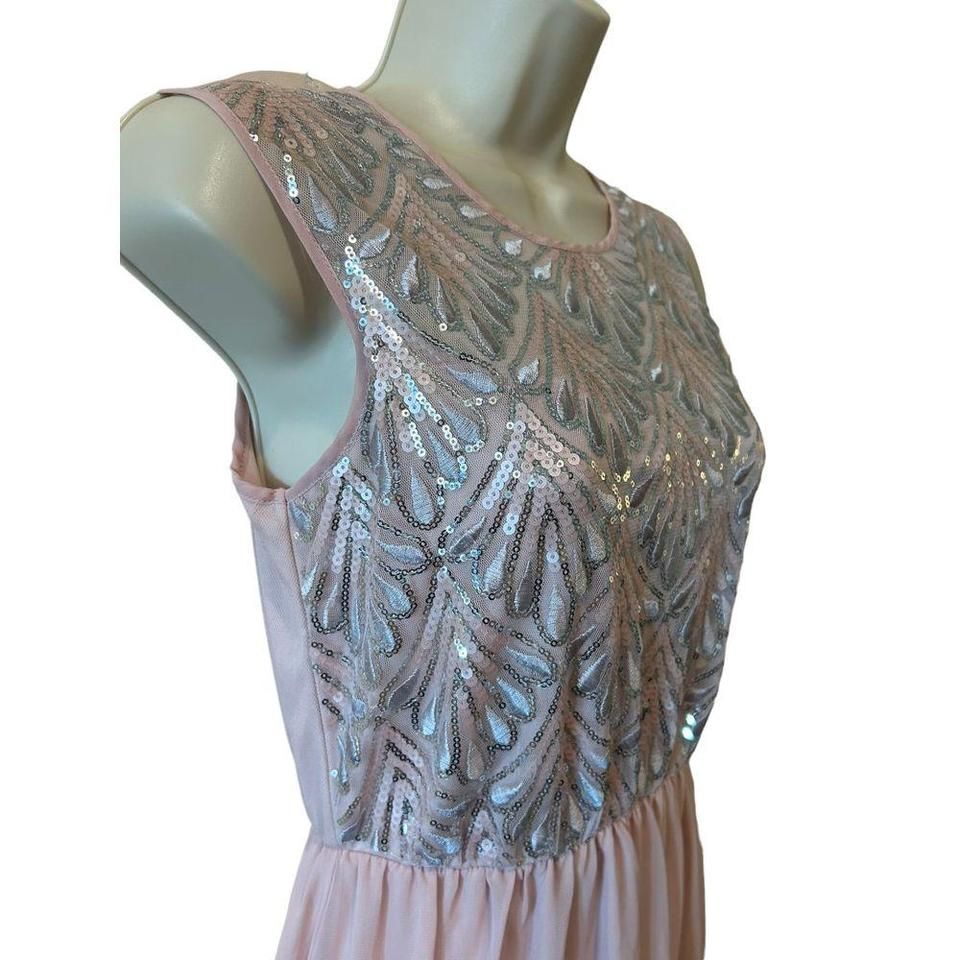 As U Wish Elegant Pink Maxi Dress with Sequined Bodice - Haute Poppy