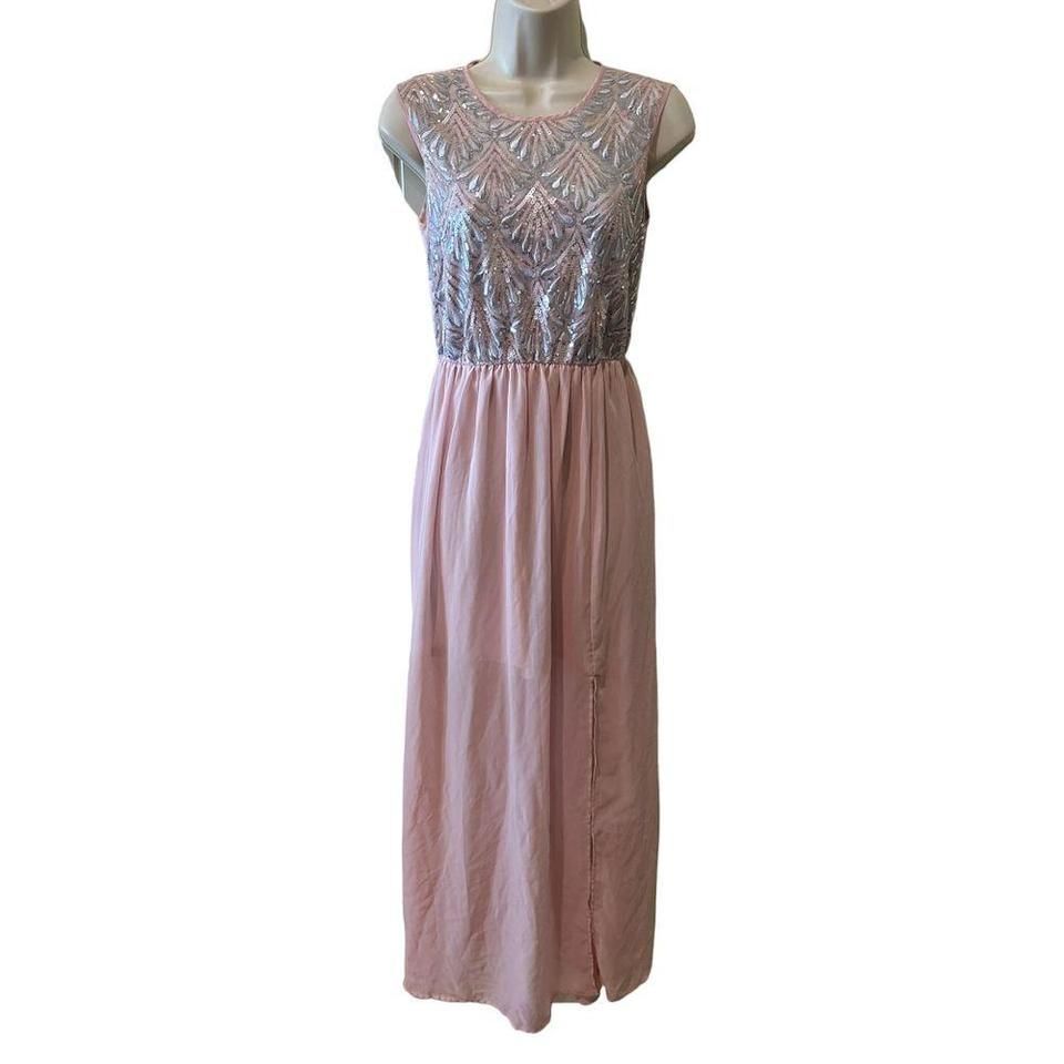 As U Wish Elegant Pink Maxi Dress with Sequined Bodice - Haute Poppy