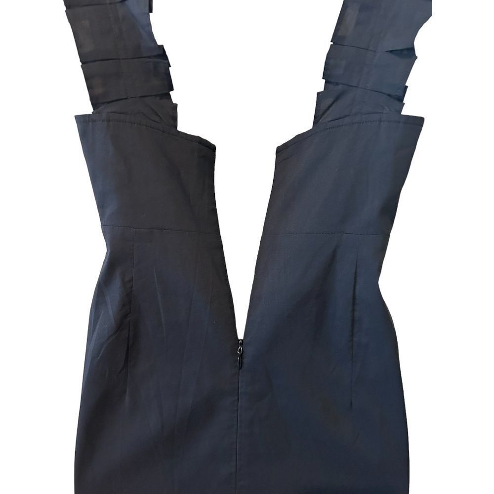 Banana Republic Ruffle Neck Black Dress - Haute Poppy