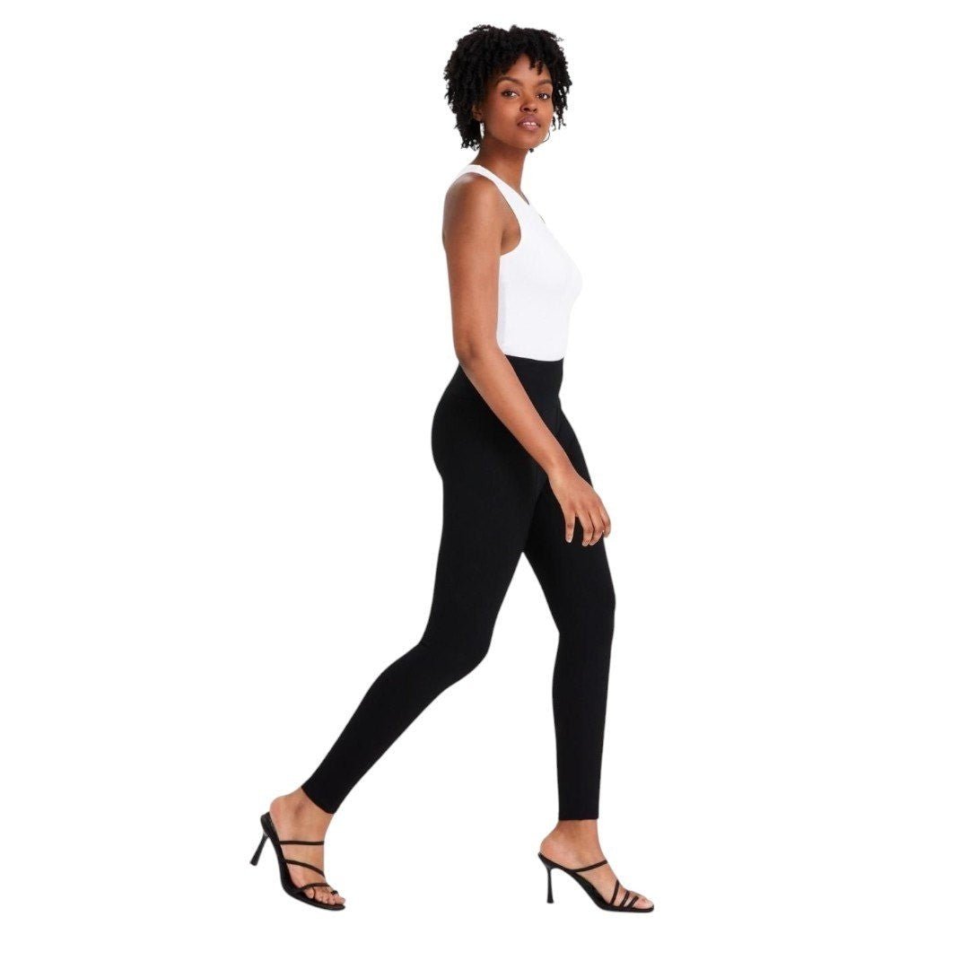 Bar III High - Waist Seamed Ponte - Knit Leggings Deep Black - Haute Poppy