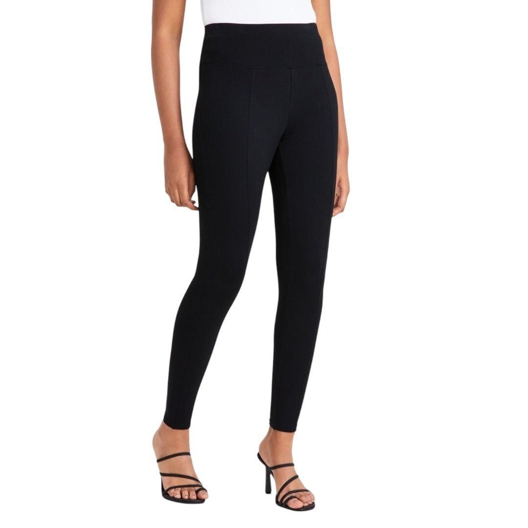 Bar III High - Waist Seamed Ponte - Knit Leggings Deep Black - Haute Poppy