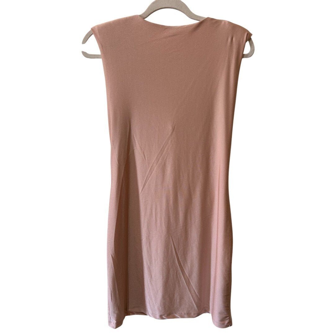 Bar III Sleeveless Draped Neck Mini Dress Polished Nude - Haute Poppy