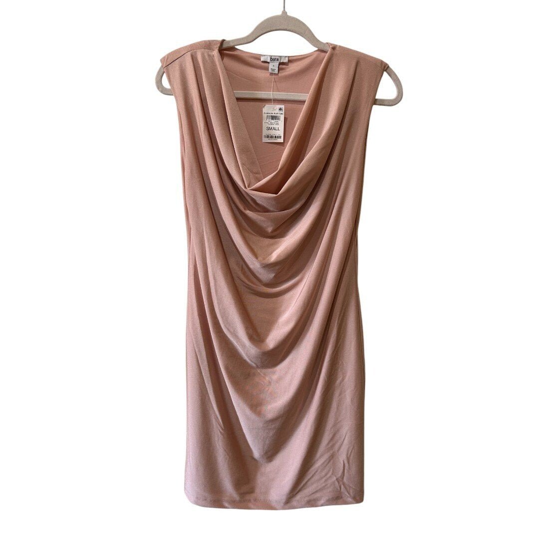 Bar III Sleeveless Draped Neck Mini Dress Polished Nude - Haute Poppy