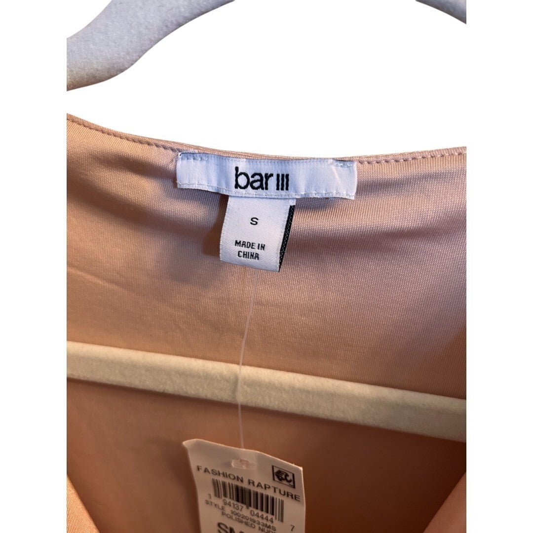 Bar III Sleeveless Draped Neck Mini Dress Polished Nude - Haute Poppy