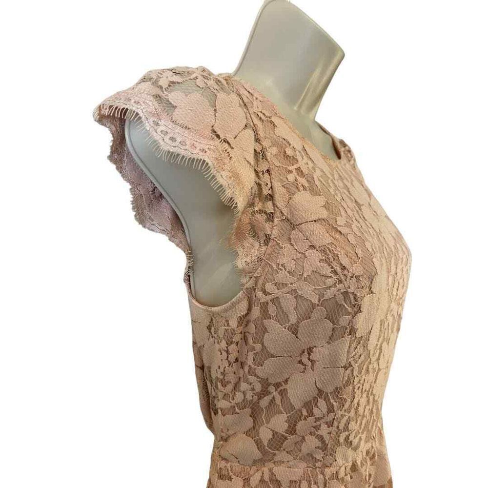 BCBGeneration Blush Floral Lace Overlay Open Back Dress - Haute Poppy