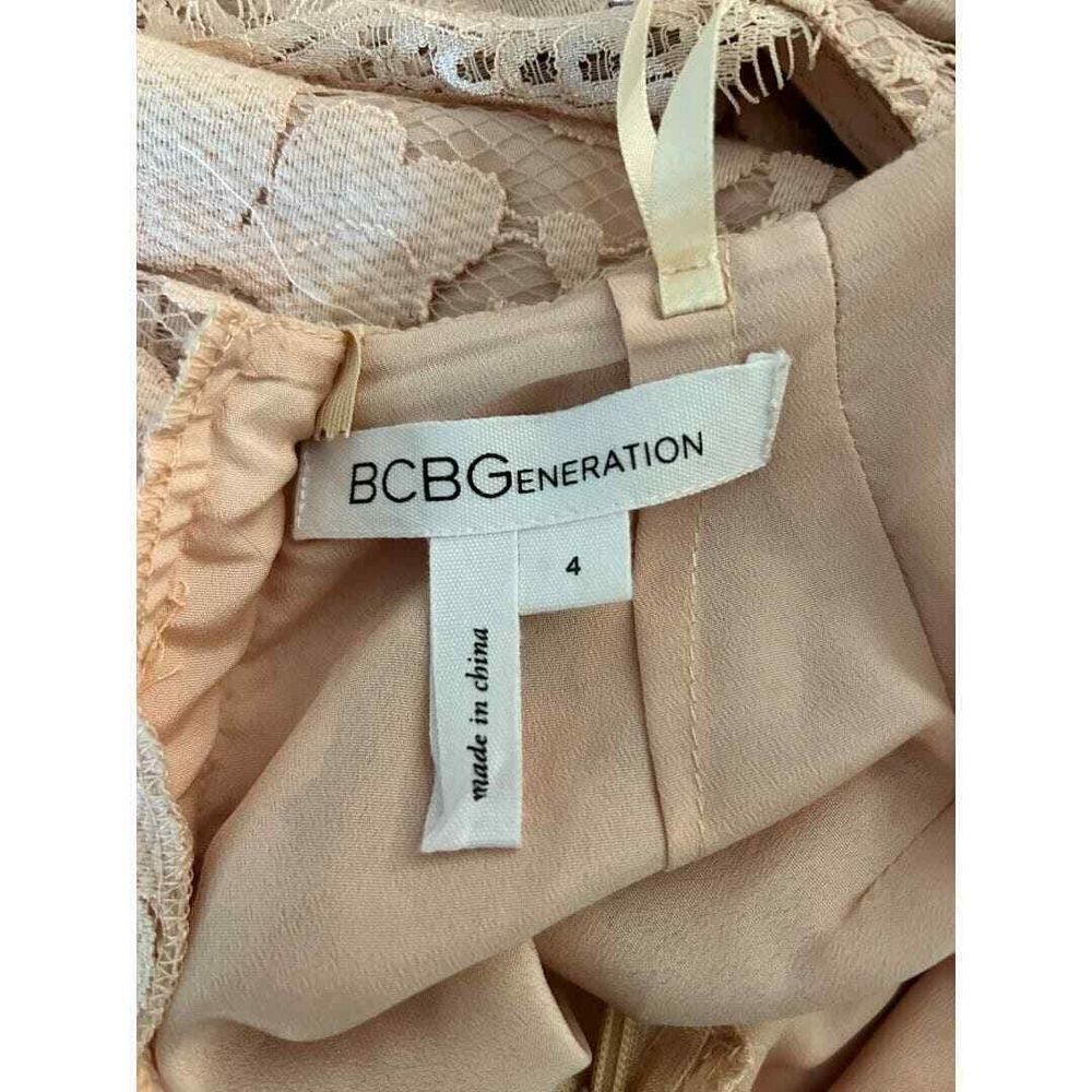 BCBGeneration Blush Floral Lace Overlay Open Back Dress - Haute Poppy