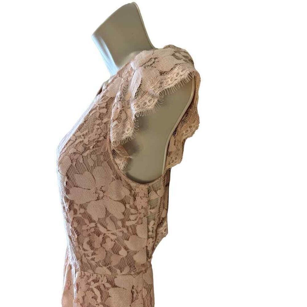 BCBGeneration Blush Floral Lace Overlay Open Back Dress - Haute Poppy