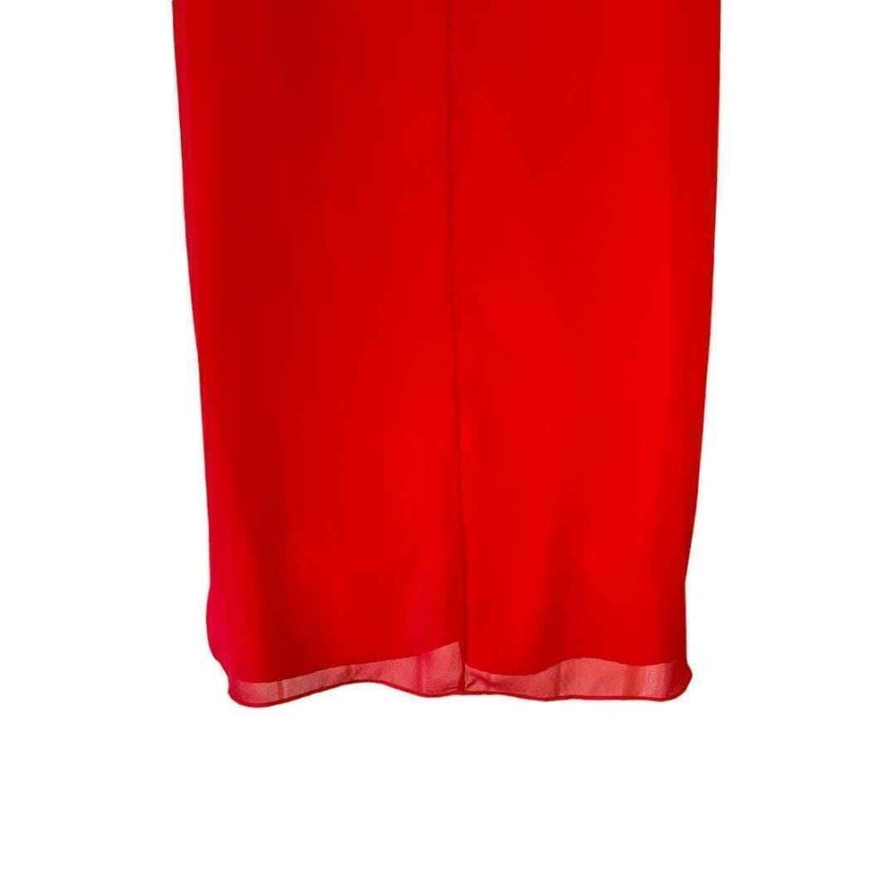 BCBGenration Red Ruffle Shift Dress - Haute Poppy