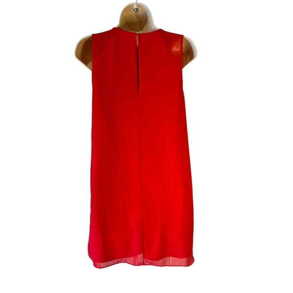 BCBGenration Red Ruffle Shift Dress - Haute Poppy