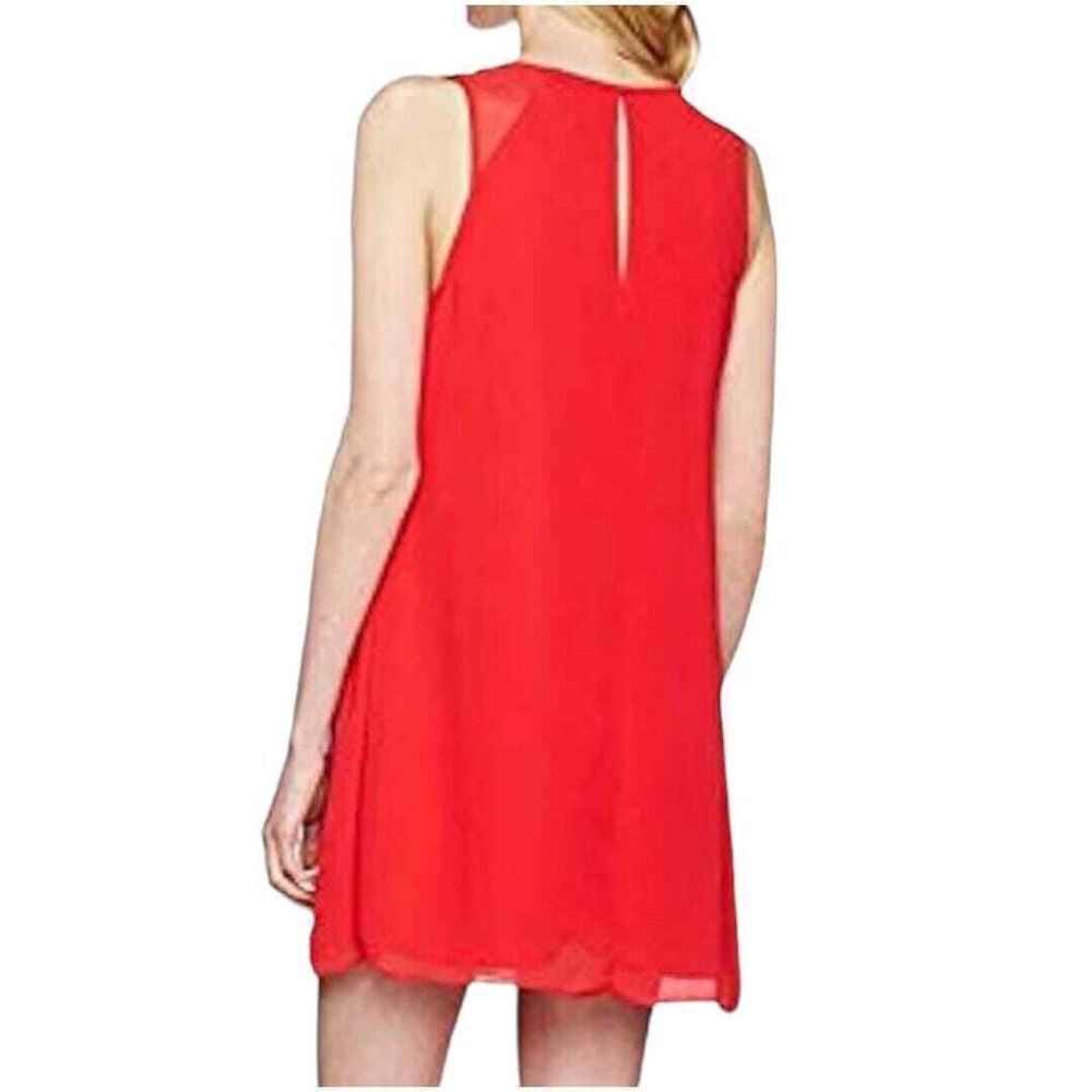BCBGenration Red Ruffle Shift Dress - Haute Poppy